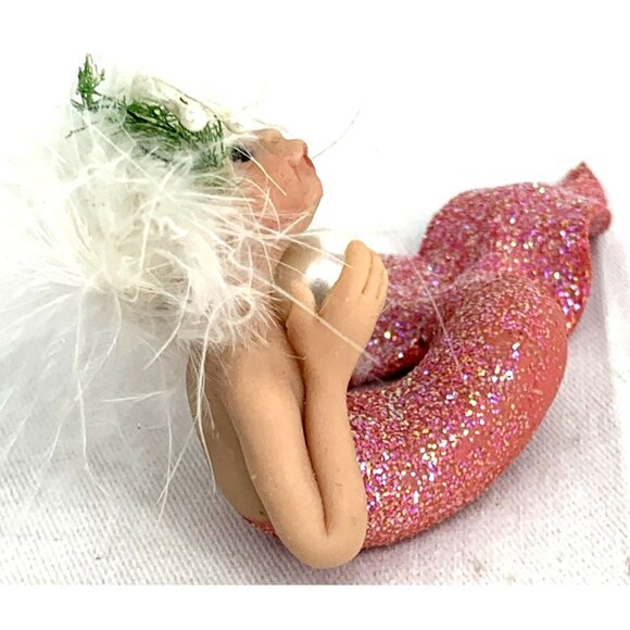 Mermaid Ornament Pixie Fairy Troll Handmade Polymer Clay 3.5" - Picture 4 of 7